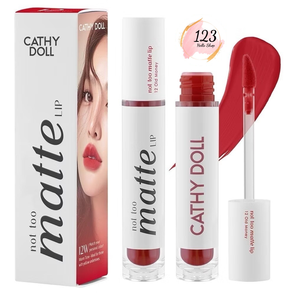 (1แท่ง) Cathy Doll Not too Matte Lip 2.9g เคที่ดอลล์ นอตทูแมทท์ลิป ...