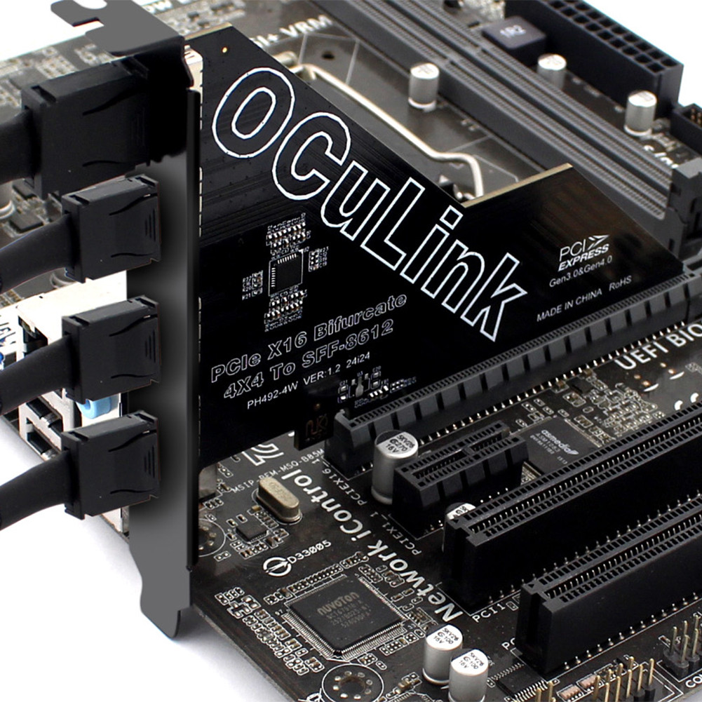โอเวอร์แลนเดอร์☂ 1 PC PCIE X16 ถึง SFF 8611 & 8612 อะแดปเตอร์การ์ด PCIE ...