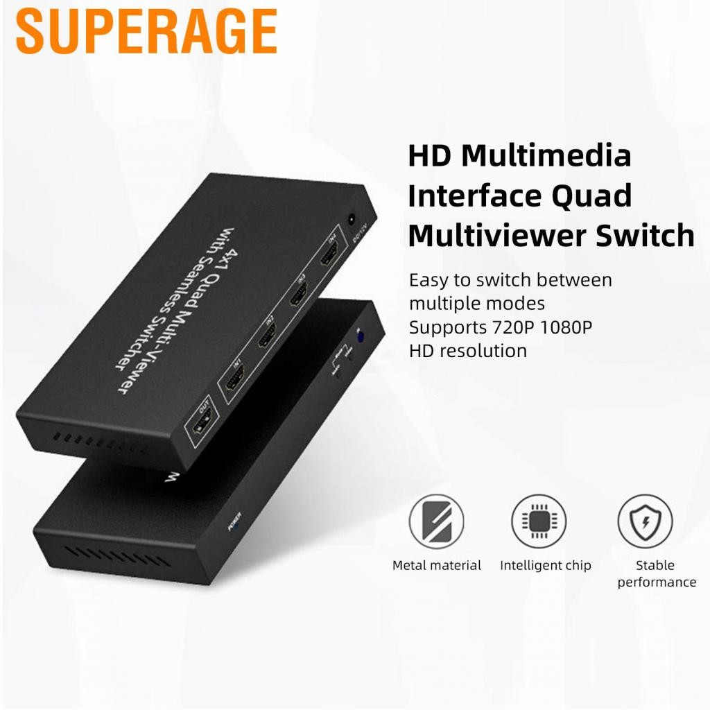 Superage HD Multimedia Interface Multiviewer Switch 4x1 Quad Multi ...