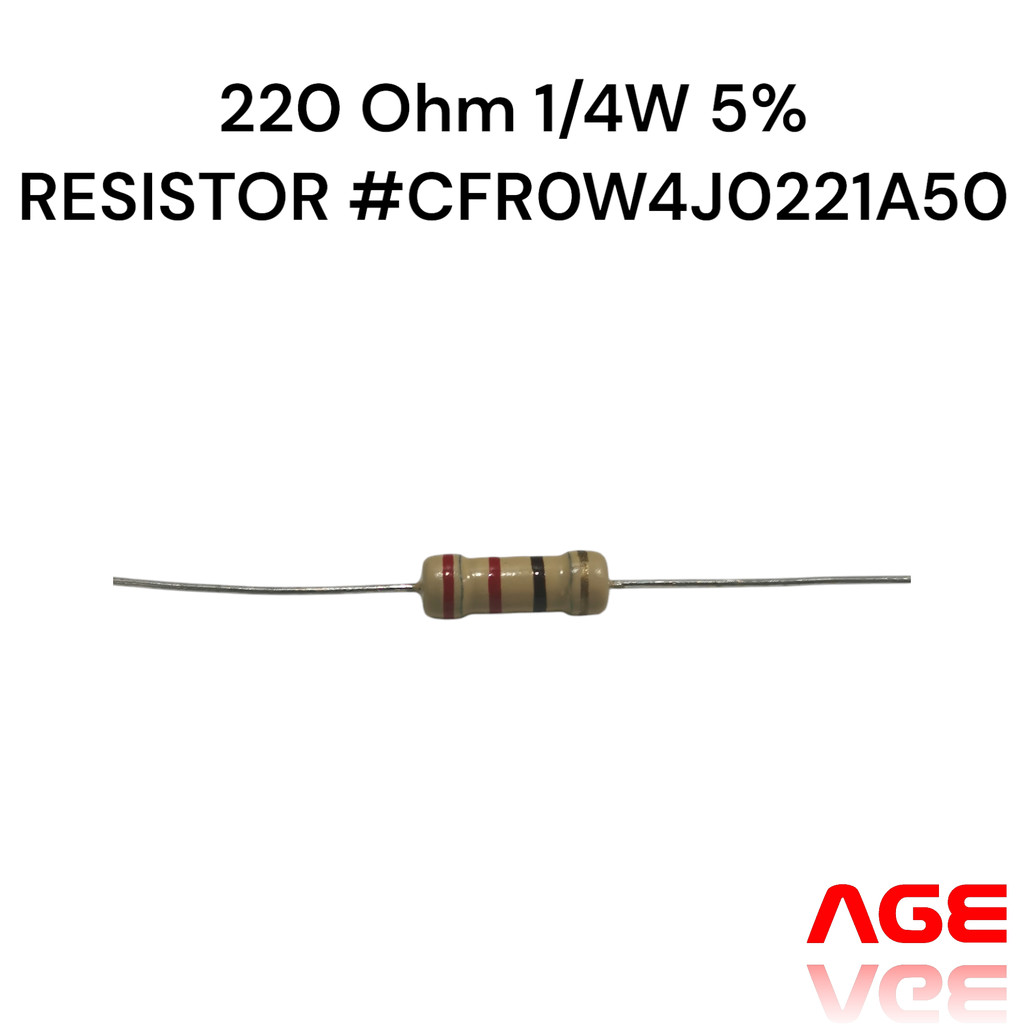50x Carbonwiderstand 220 Ohm, 1/4W (250mW), ±5% – SRPASSIVES – NEU