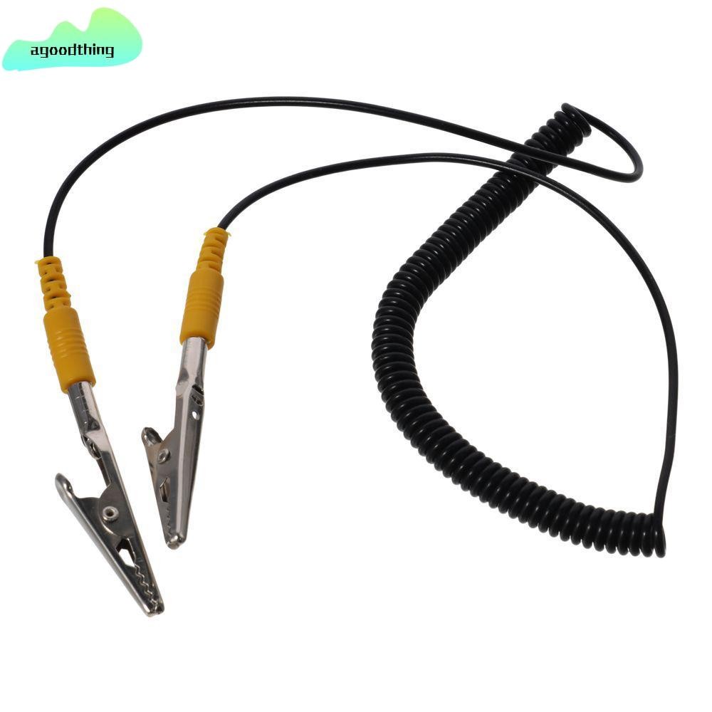 AGOODTHING Anti-Static ESD Grounding Cable, 2mm Black Coiled Cord, PU ...