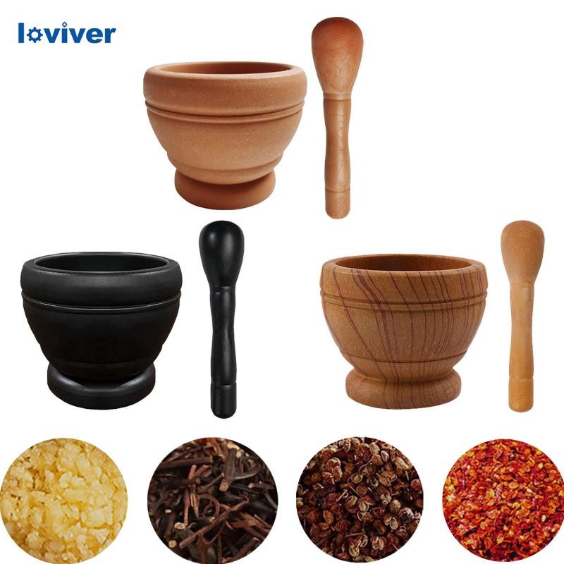 [Loviver] ชุดบดเครื่องเทศ Garlic Pounder อเนกประสงค์ Deeped Mortar และ ...