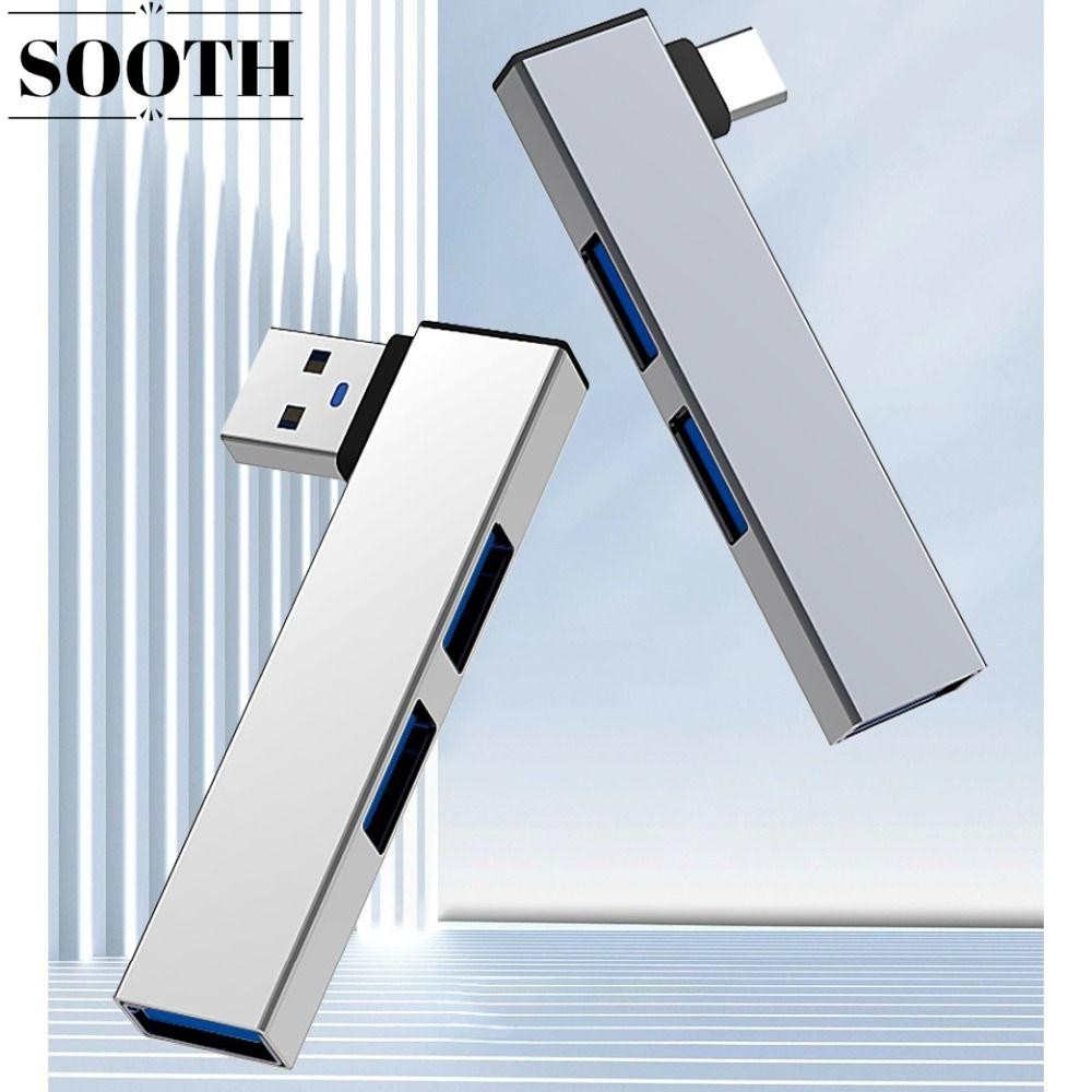 SOOTH Type-C Splitter, Elbow Aluminium Alloy USB-C HUB, Universal 3 IN ...