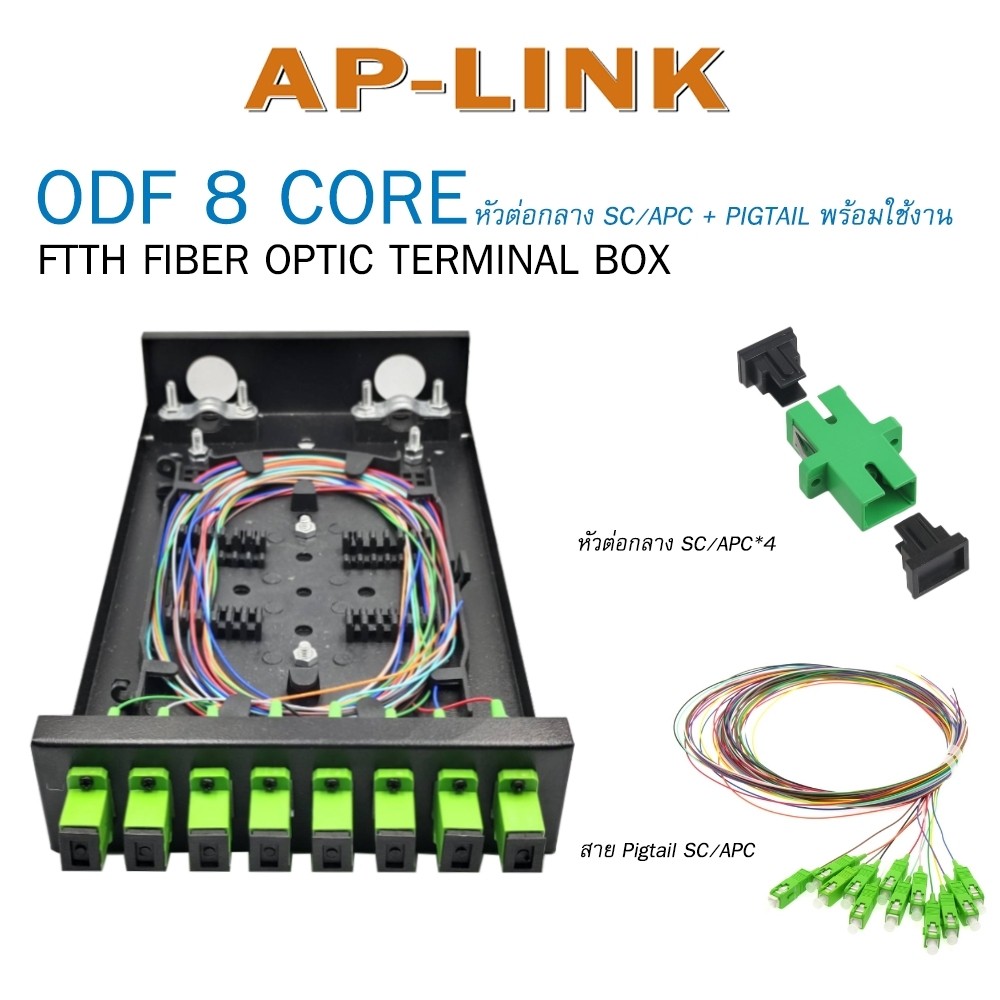 ODF RACK MOUNT 4 Core 8 Core ชนิดหัว SC Optical Fiber Patch Panel 1U ...