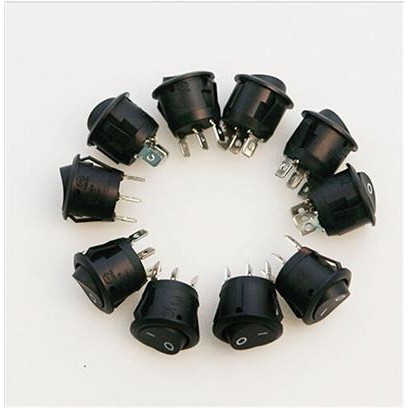 Newwellknownstar 1PCS Mini Round Black 3 Pin SPDT ON-OFF Rocker Switch ...