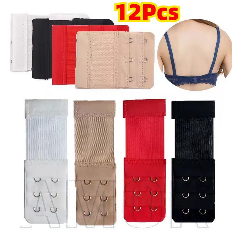 3/6/12 ชิ้น Bra Band Expander สําหรับยกทรงรัดรูป | 3-แถว 2/3/4 ตะขอหัว ...