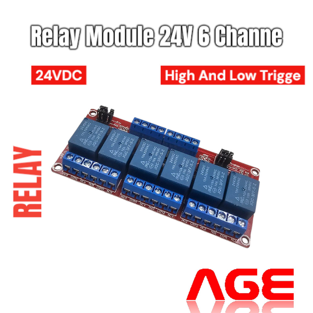 Relay Module 24V 6 Channel isolation High And Low Trigger 250V/10A ...