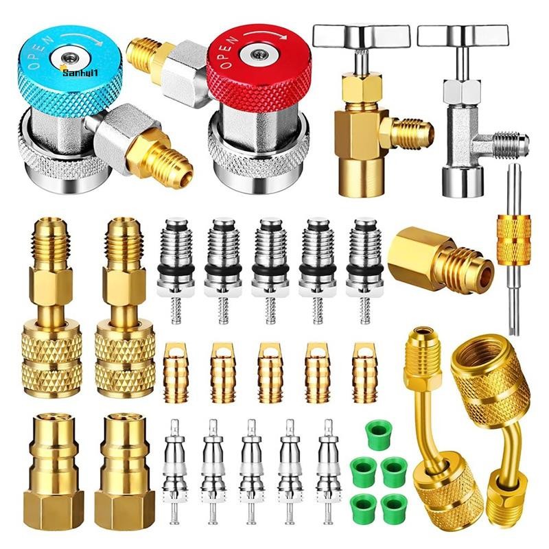 Ac R134a อะแดปเตอร์ Quick Coupler Kit, R134a วาล์วแตะถัง R134a ถึง R22 ...