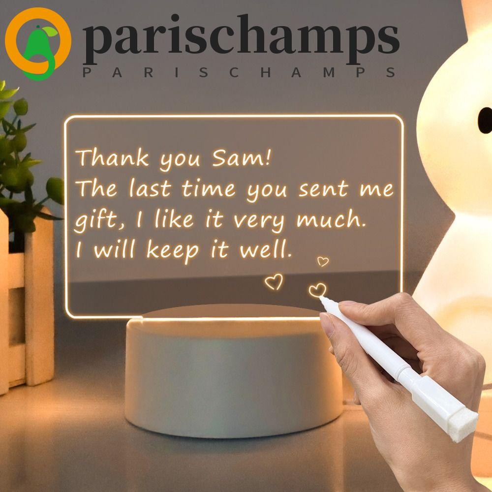 PARISCHAMPS LED กระดานข้อความพร้อมปากกา, ไฟตกแต่ง Memo Reminder Night ...