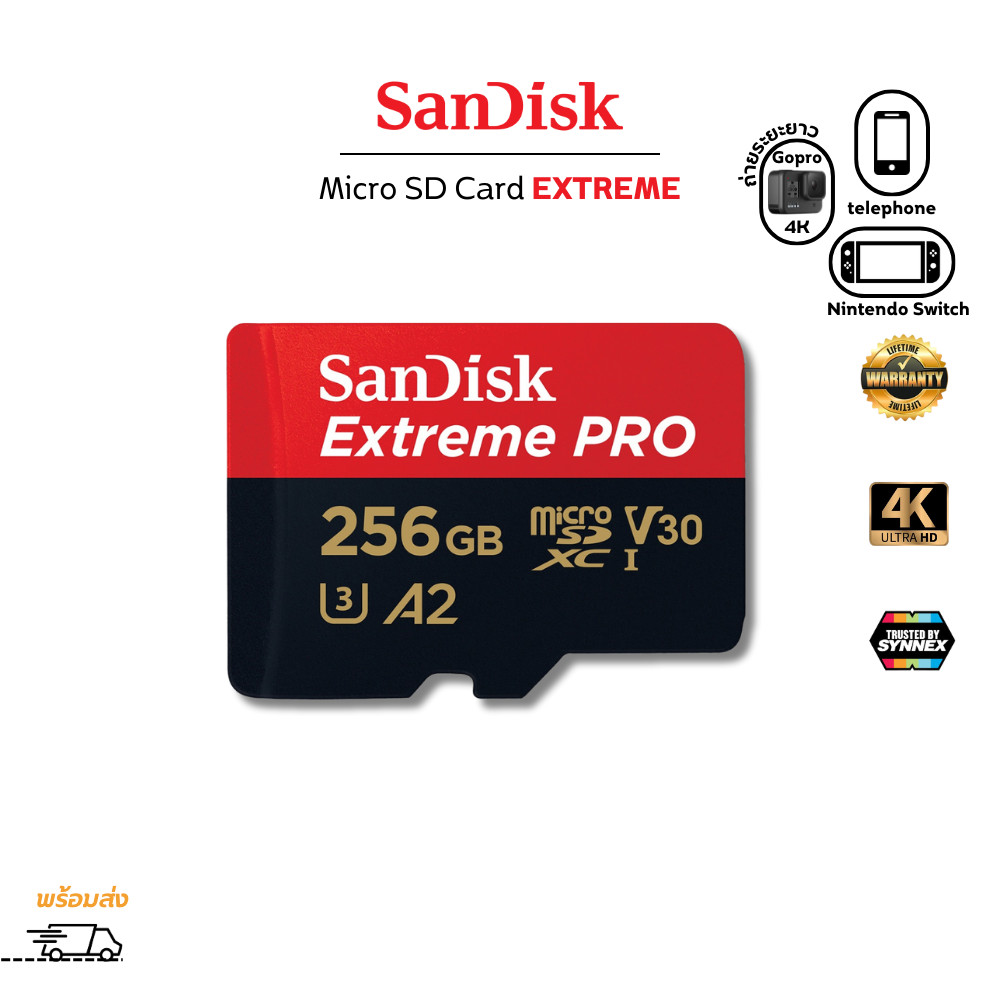 SanDisk ExtremePro Micro SDcard 256GB memory card Speed Read 200MB/s ...
