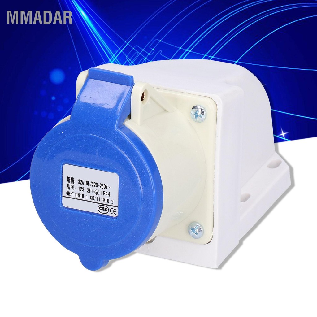 MMADAR 2Pcs Industrial Connector Socket 3 Pin Single Phase Surface ...