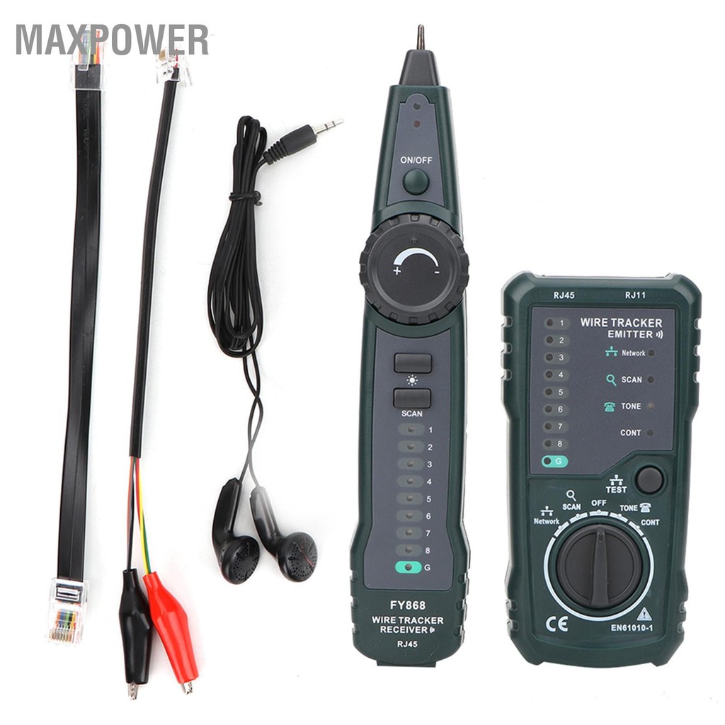 Maxpower FY868 Telephone Network Cable Tester RJ45 RJ11 Lan Wire ...