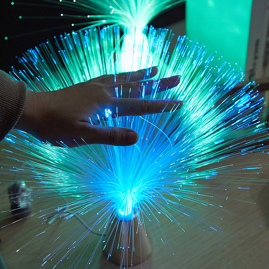1pcs LED สีสัน Discolor เงินอิฐฐานอัตโนมัติ Discolor Fiber Optic Light ...