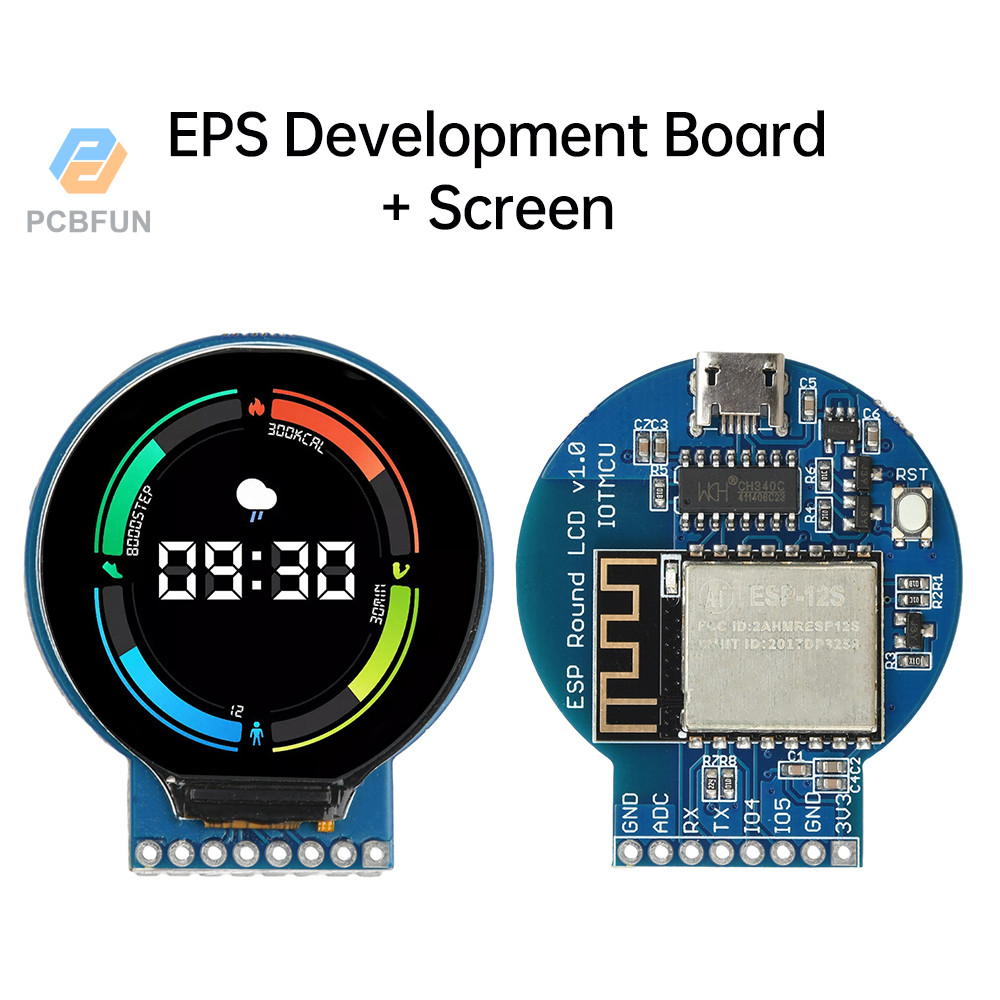 Pcbfun ESP8266 บอร์ดพัฒนา NodeMCU บอร์ดขยาย 1.28 นิ้ว GC9A01 240x240 ...