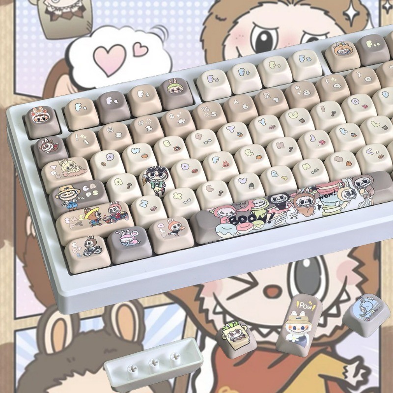 สุดน่ารัก Labubu Keycap 120 คีย์ MOA Profile Kawaii The Monsters ...