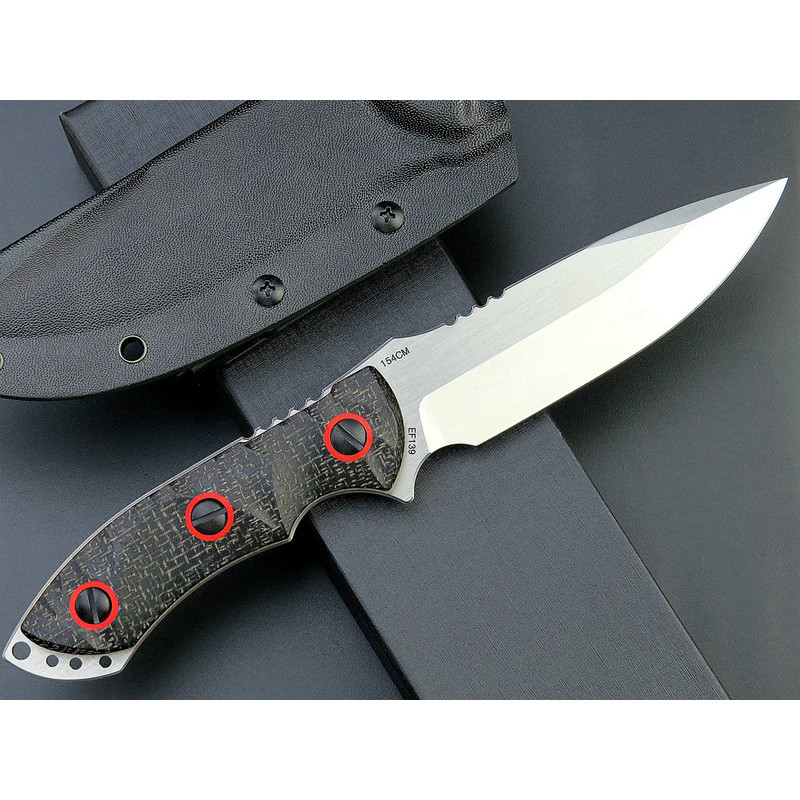 Eafengrow EF139 NEW Fixed Blade Knife 154CM Steel Blade Micarta Handle ...