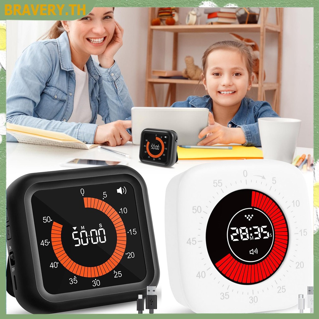 Visual Timer Digital Timer USB ชาร์จ 60 นาที/12 ชั่วโมงจับเวลาทําอาหาร ...