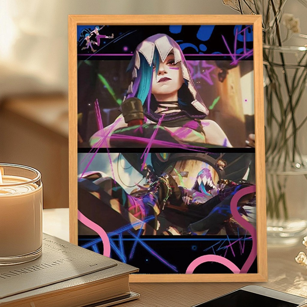 Arcane: Season 2 League of Legends ปืนใหญ่หลวม Jinx Light up ภาพวาด Led ...