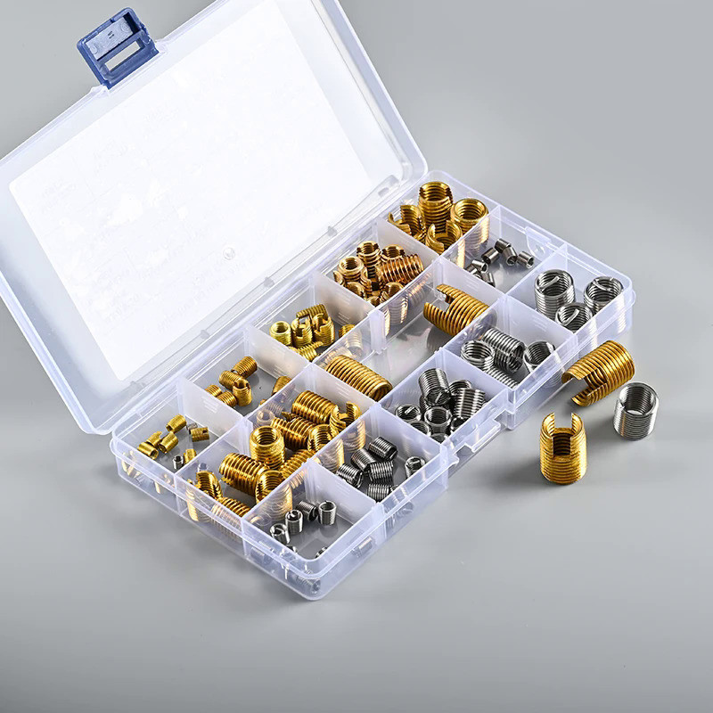 Thread repair slotted self-tapping screw inserts and wire thread ...