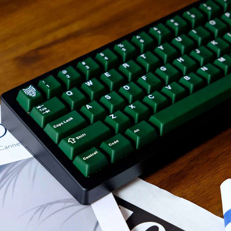 114 Keys Emerald Green Semi Transparent Keycaps Double Shot ABS Keycaps ...