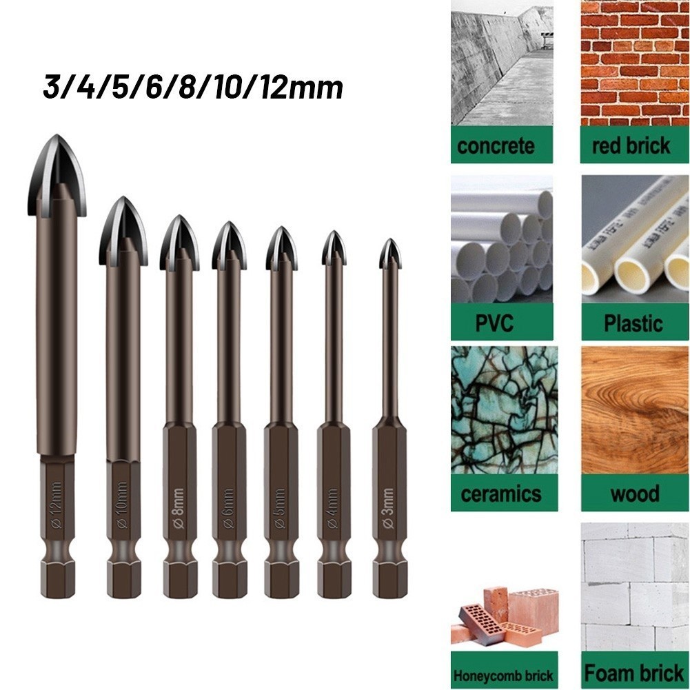 Lala_คุณภาพสูง 1 ชิ้น Cross Hex Tile Bits แก้วเซรามิคคอนกรีต Hole ...