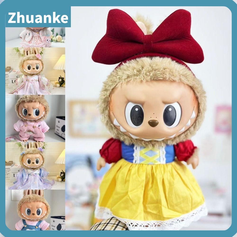 ZHUANKE Labubu กระโปรง, เสื้อผ้าตุ๊กตาโครเชต์ Labubu 37 ซม., หลายสไตล์ ...