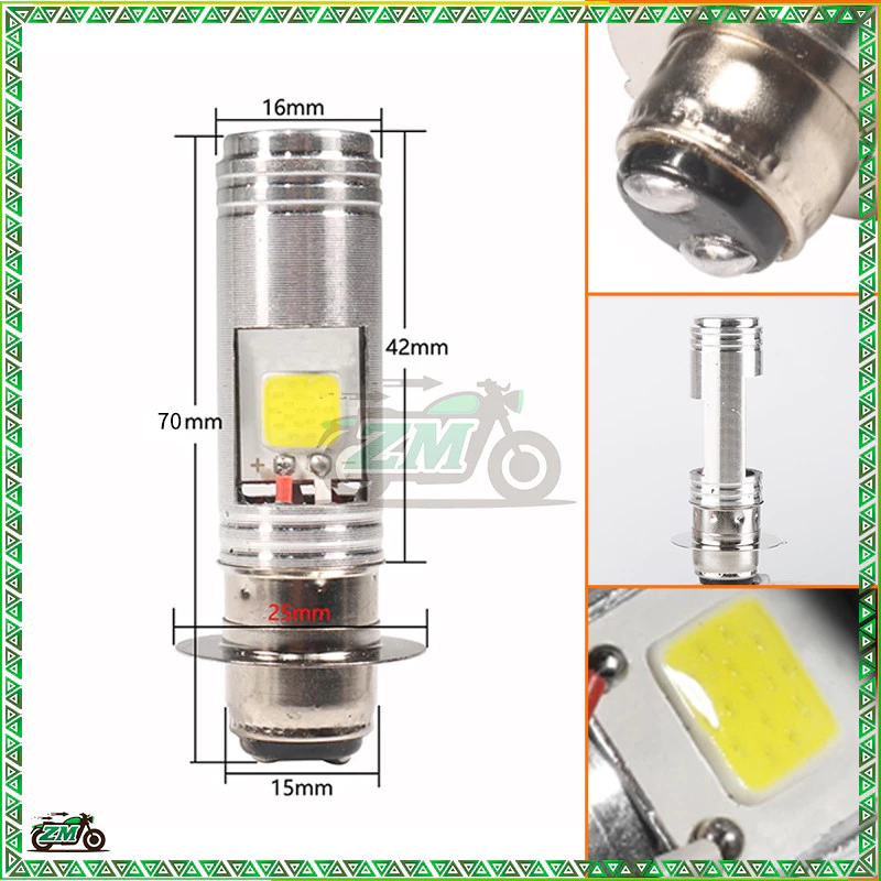 หลอดไฟหน้า led มอเตอร์ไซค์ 3ขา หลอดไฟหน้าเวฟ สว่างมากๆ ช่วยมองเห็นทัศน์วิสัยได้ไกลขึ้น ชัดเจนขึ้น ใช้ได้ทุกรุ่น รูปที่ 3