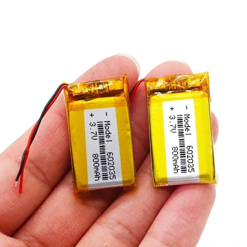 3.7v 602035 800mAh Lithium Li Ion Polymer Rechargeable Battery for DVR ...