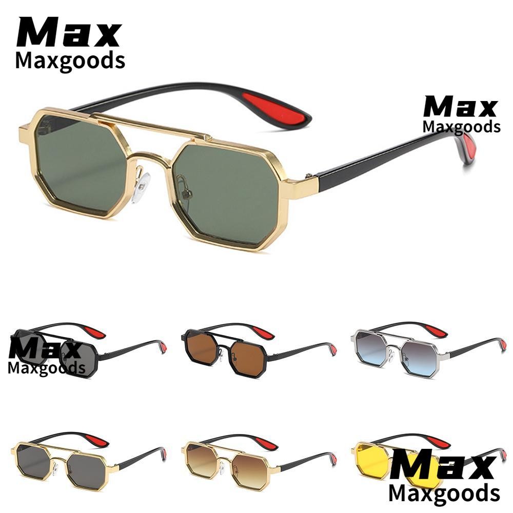 Maxg แว่นกันแดดรูปหลายเหลี่ยม, เฉดสีผู้ชาย Punk Metal, แฟชั่นสตรีทสวม ...