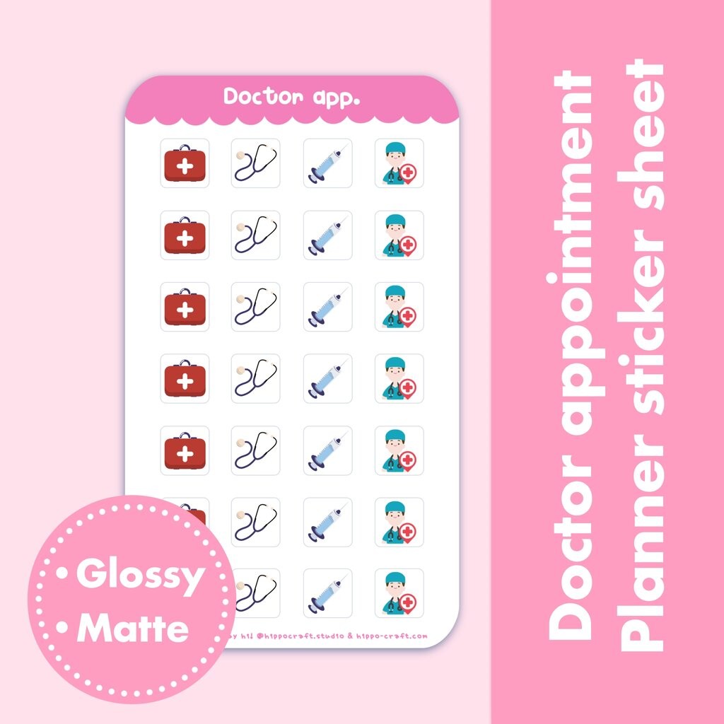 Doctor appointment | Planner sticker sheet นัดพบแพทย์ แพลนเนอร์ ...