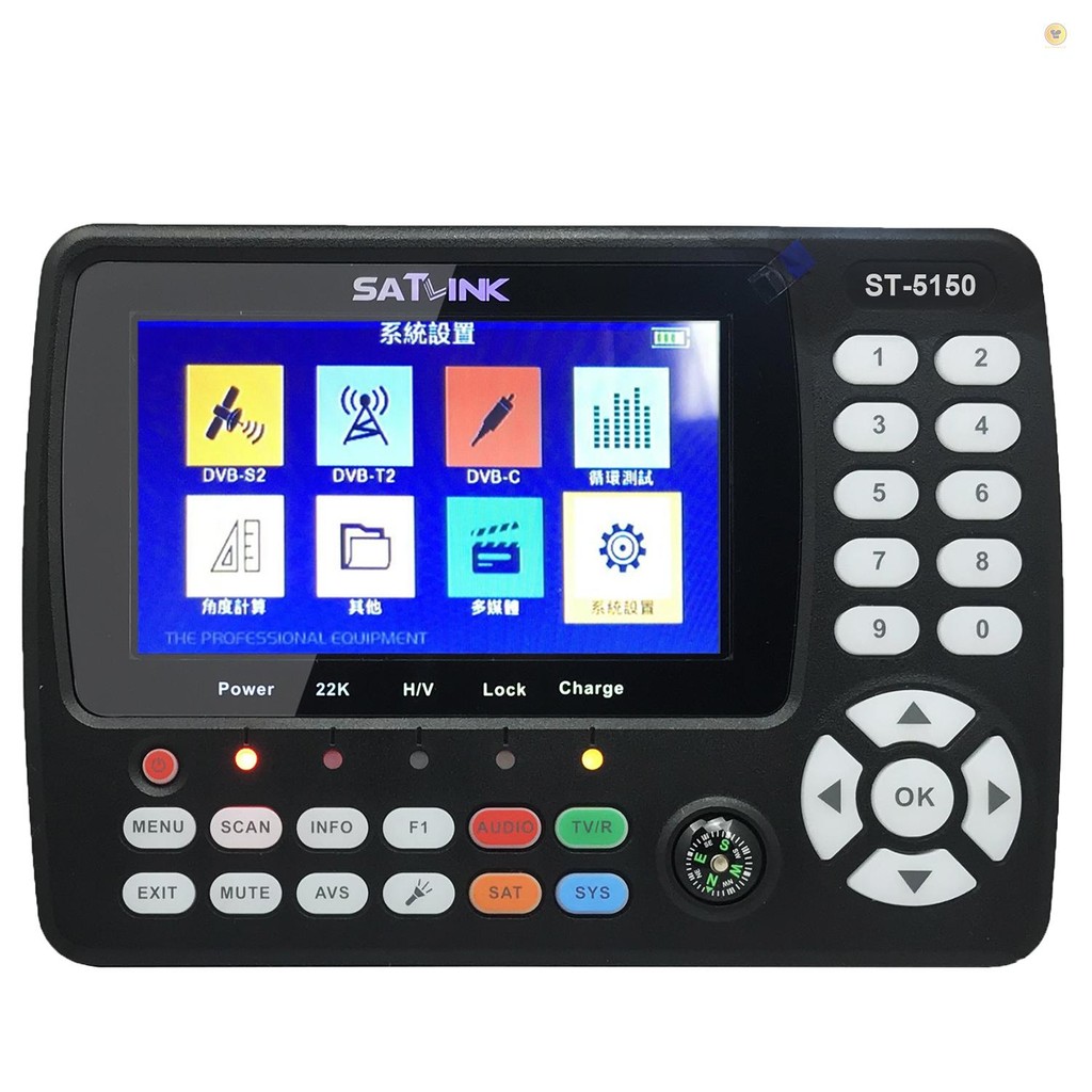 ST-5150 Digitaler Satellitenfinder – Handmessgerät Für DVB-S2/T2/C Mit 4,3 Zoll Display – Unterstützt HEVC, Unicable & Diseqc