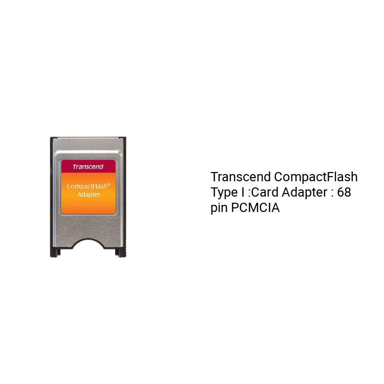 Transcend CompactFlash Type I :Card Adapter : 68 pin PCMCIA TS0MCF2PC ...