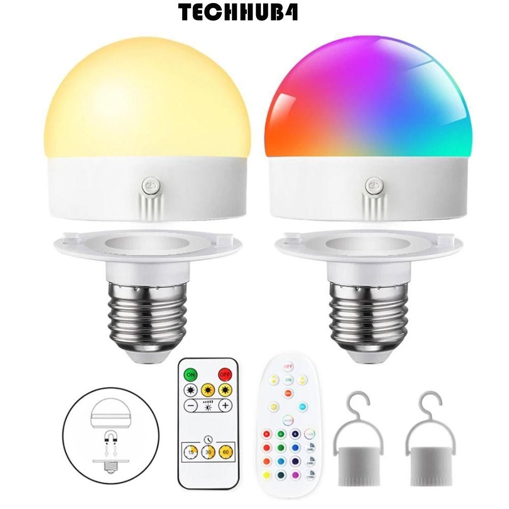 TECHHUB4 หลอดไฟ RGB, USB ชาร์จด้วยหลอดไฟฉุกเฉินระยะไกล, Creative 5W ...
