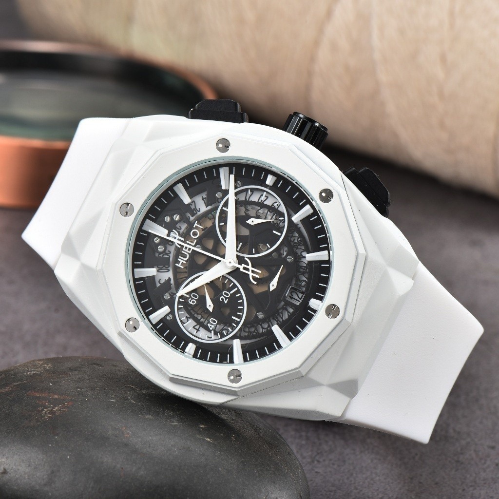 Hublot แฟชั่นอินเทรนด์การออกแบบแบรนด์นาฬิกาผู้ชายสีขาว Rui Watch ...