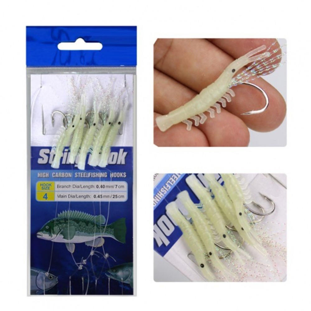 String Hook ชุด String 5 In 1 เหยื่อตกปลา Tackle Hook Luminous ชุดนุ่ม ...
