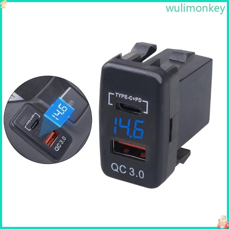 WU Type-C USB QC3 0 PD Fast-Car Charger Adapter พร้อมโวลต์มิเตอร์จอแสดง ...