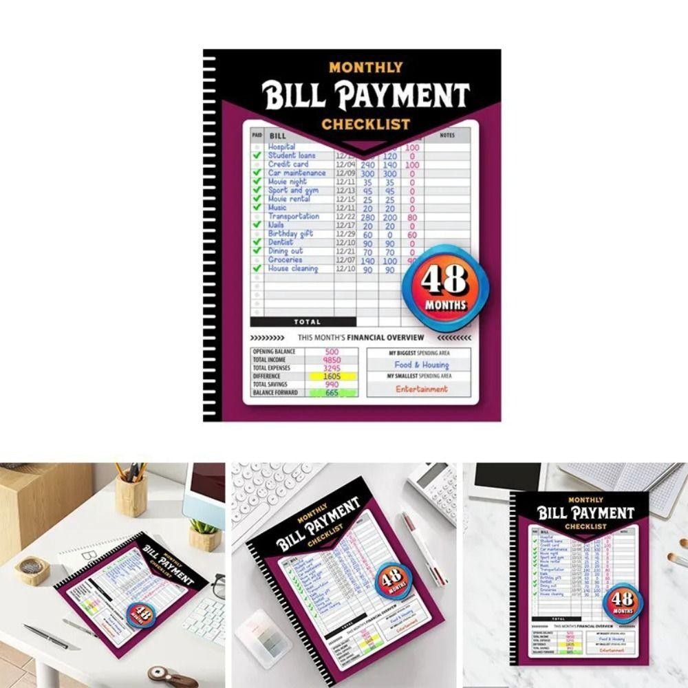 ROSE Bill Payment Organizer Notepad, Save Money Portable Month Budget ...