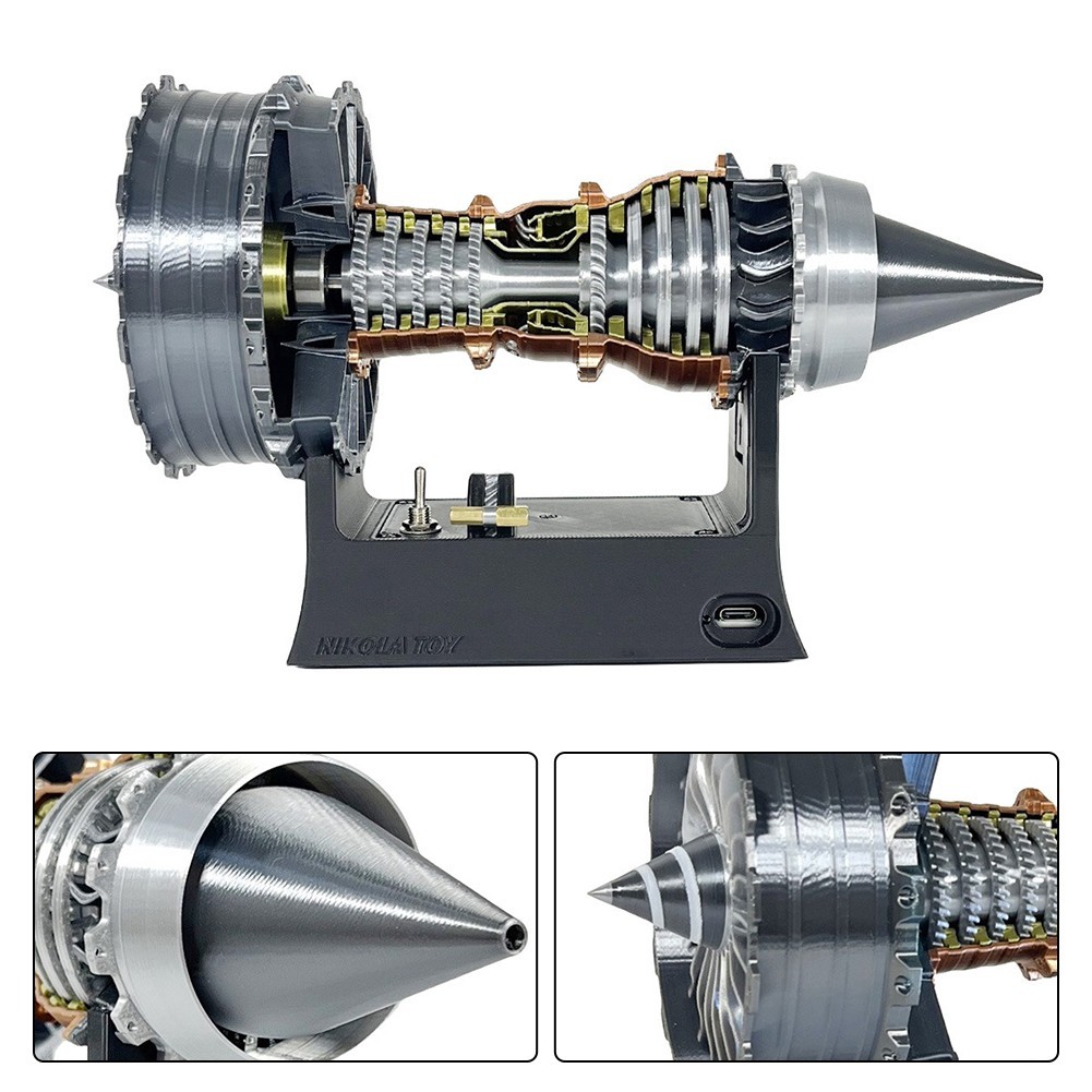 #NICEDAY-Decorative Turbofan Engine Model Featuring Adjustable Speed ...