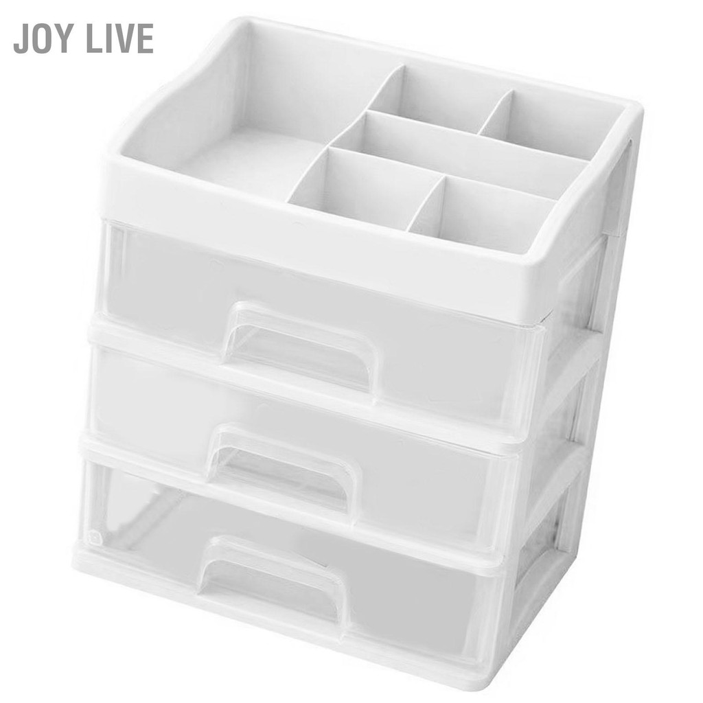 Joy Live Desk Organizer with 3 Drawers 4 Tier Plastic Transparent ...