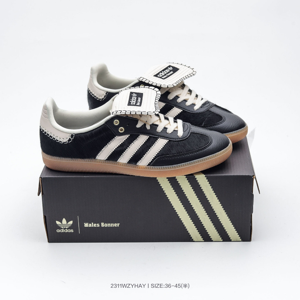 2025! Wales bonner x Adidas ขอแสดงความนับถือ samba PONY tonal LOW TOP