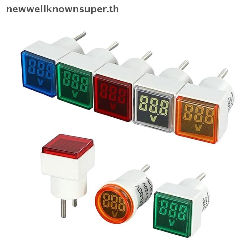 ใหม่ 1PC Mini Euro Plug AC220V LED ดิจิตอลโวลต์มิเตอร์แอมป์มิเตอร์ ...