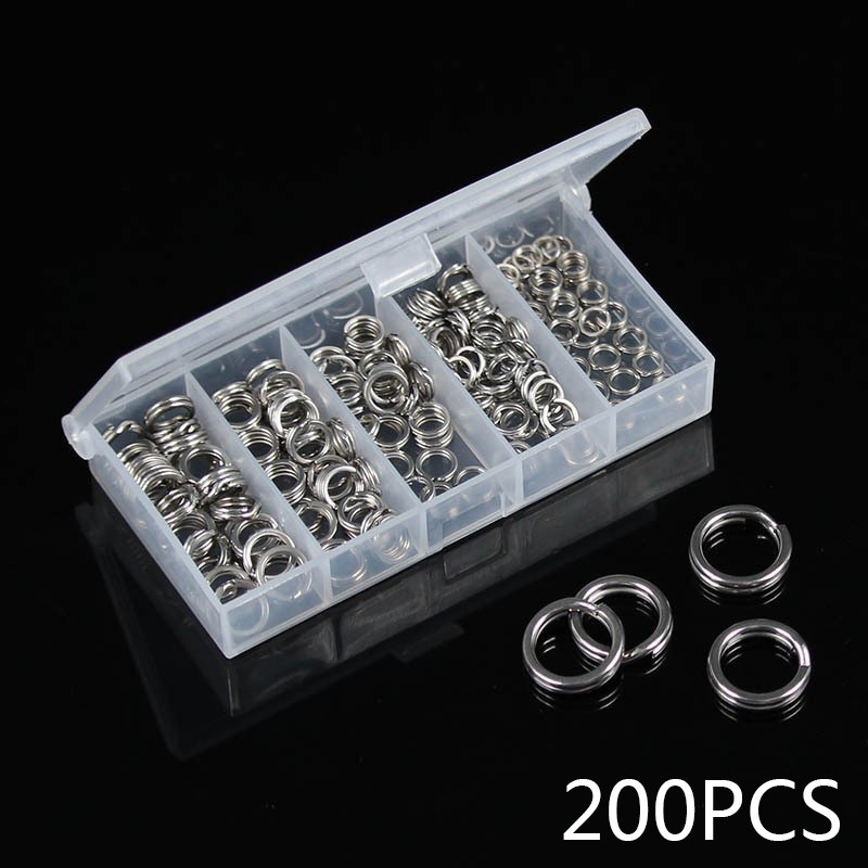 Lala_high คุณภาพสูง 200 ชิ้นสแตนเลสตกปลาแยกแหวน Double Loop Connectors ...