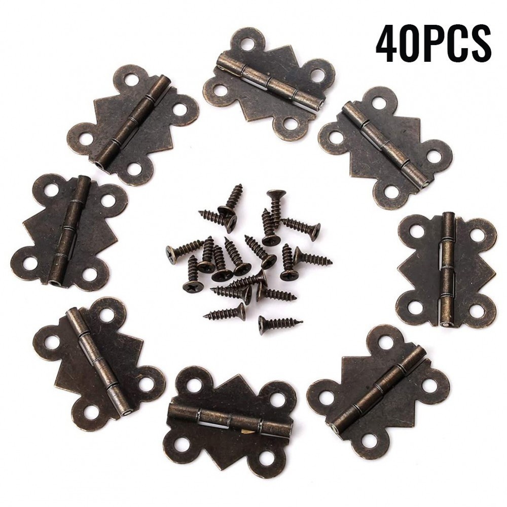 Antique Small Butterfly Hinges Bronze Engraving Design Box Hinges 40pcs ...