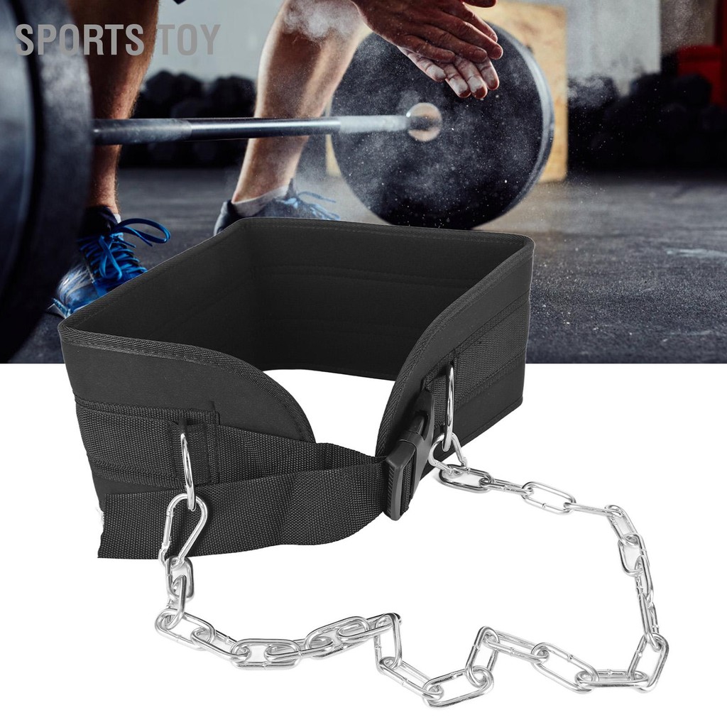 Sports Toy Adjustable Dip Belt Heavy Duty with Chain and Carabiner for ...