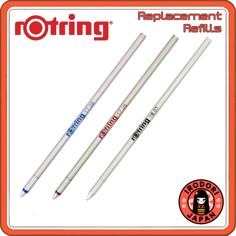 Rotring Replacement Refills F Blue, Black, and Red Ballpoint Pen Oil ...