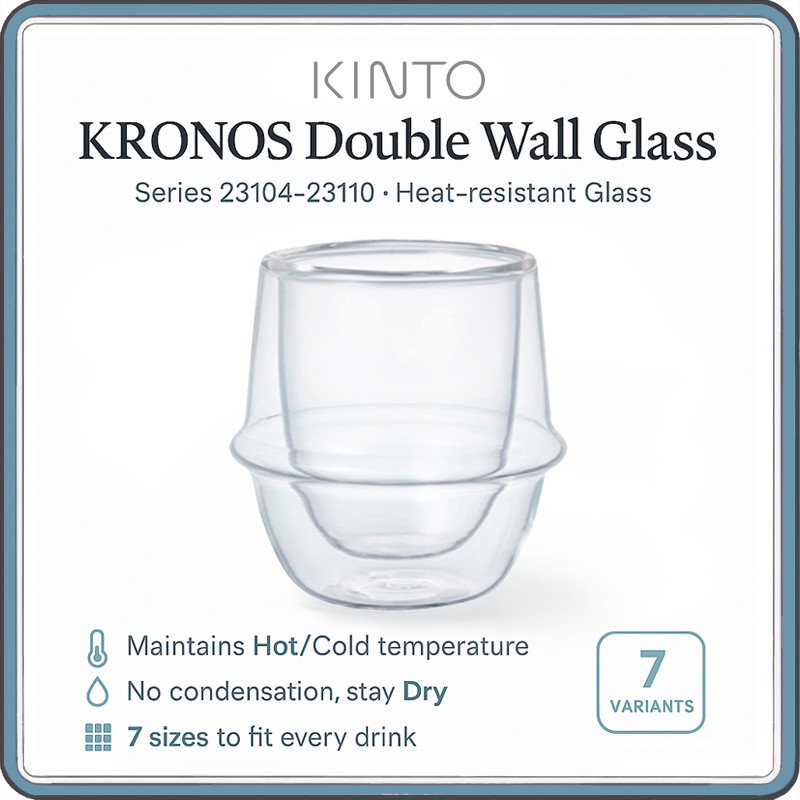 KINTO KRONOS Double Wall Glass แก้วสองชั้นสูญญากาศ ทนร้อนเย็น ไวน์ กาแฟ ...