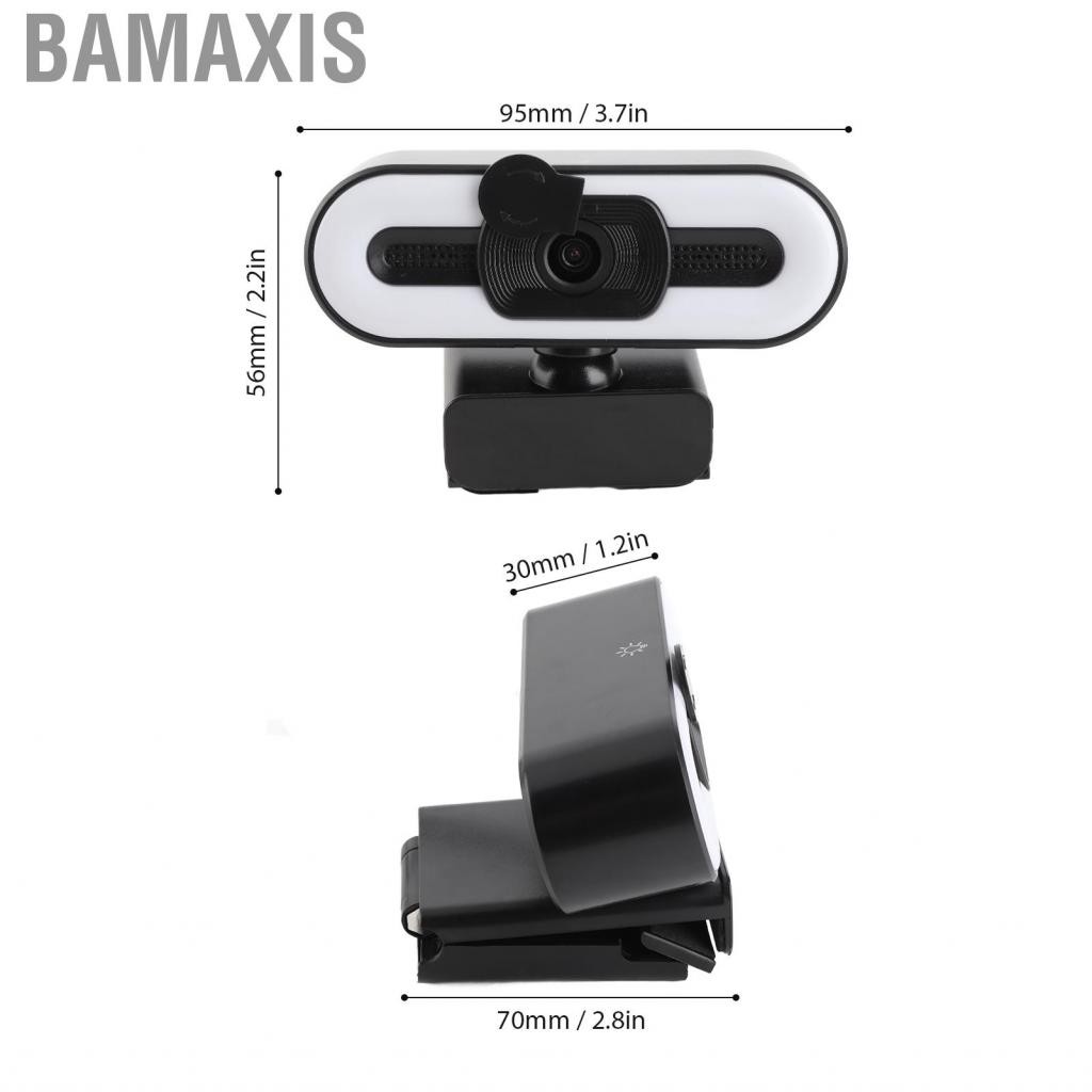 Bamaxis เว็บแคม Bafovy 4K USB พร้อมไมโครโฟนการปราบปรามเสียง 5MP HDR ...