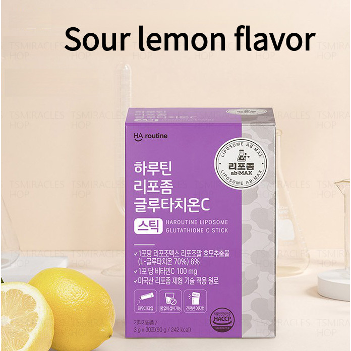 haroutine liposomal glutathione HAROUTINE Liposomal Glutathione Vitamin C Lemon Flavor Powder Stick 30  Packets