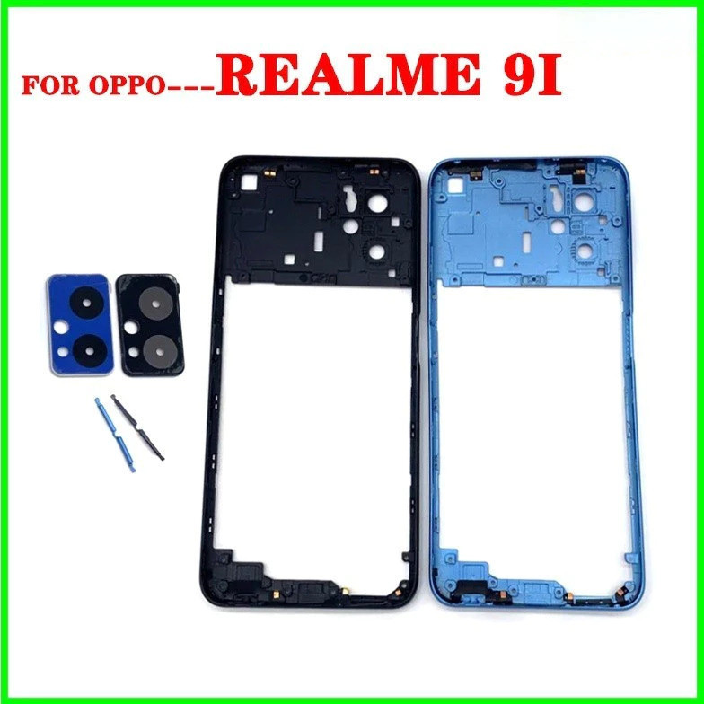 กรอบกลางสําหรับRealme 9i RMX3491 ฝาหลังแบตเตอรี่ฝาครอบกระจกตัวเรือน ...
