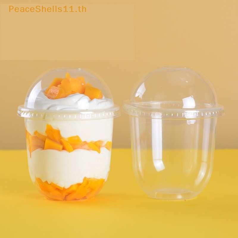 Peaceshells 50 ชิ้น 360ML ถ้วยเค้กมูสแบบใช้แล้วทิ้งพร้อมฝาปิดเยลลี่ขนม ...